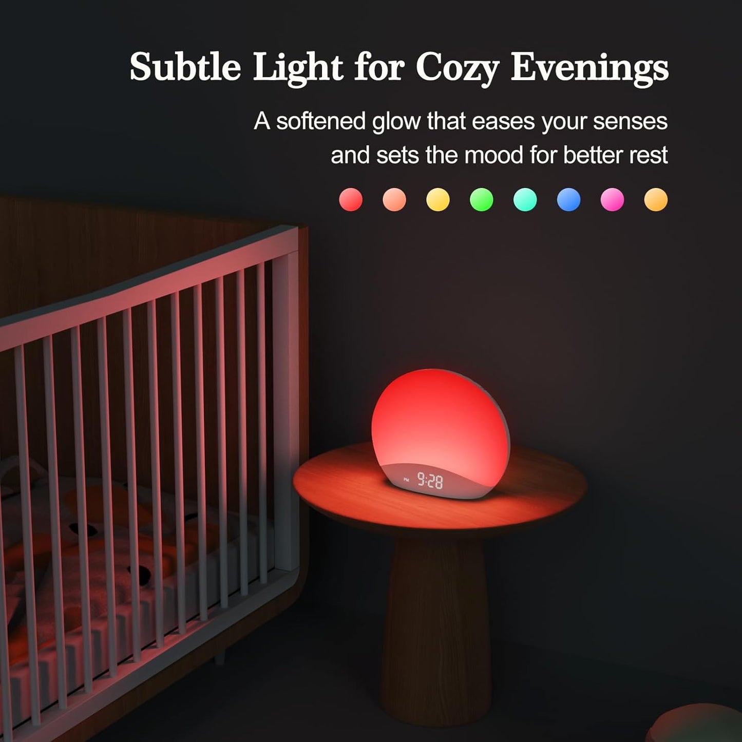 Natural Wood Grain Sunrise Alarm Clock & Sound Machine