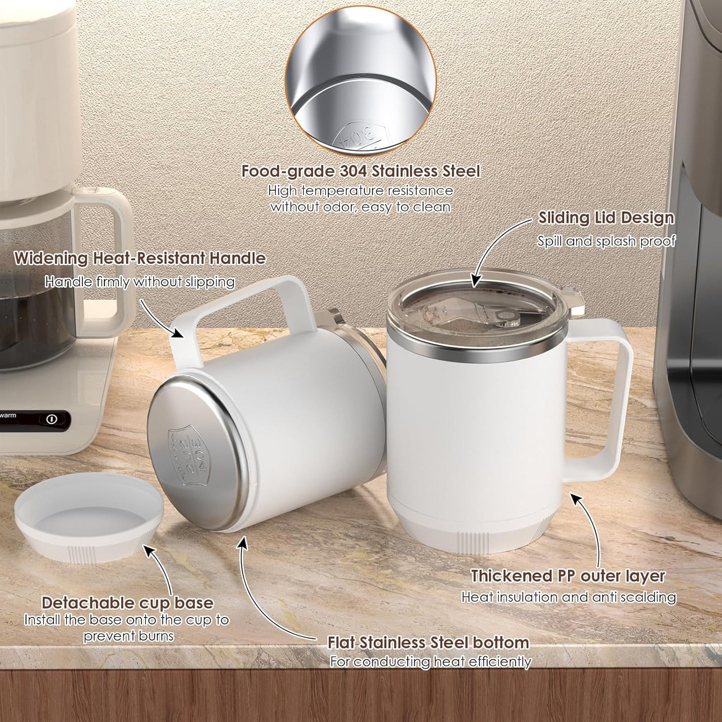 36W Smart Coffee Mug Warmer Set – 16oz Stainless Steel Mug