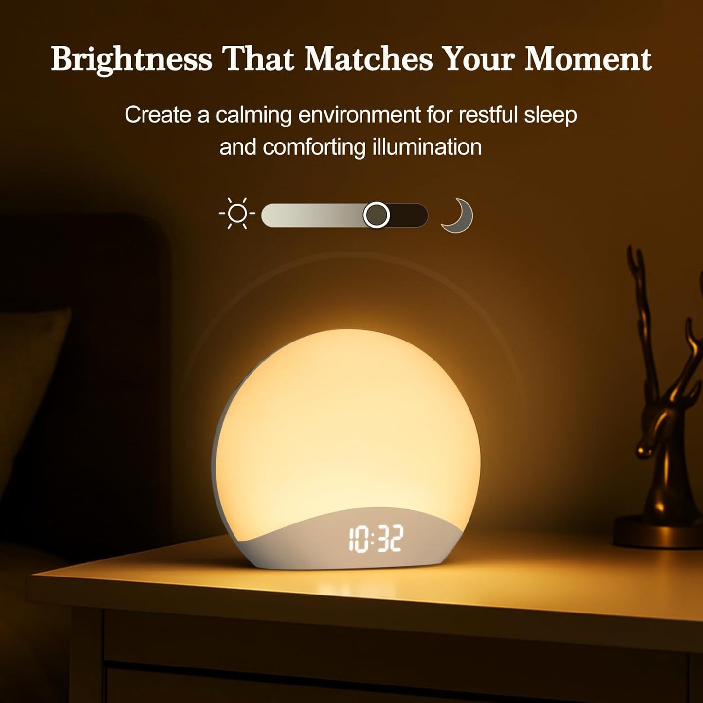 Natural Wood Grain Sunrise Alarm Clock & Sound Machine