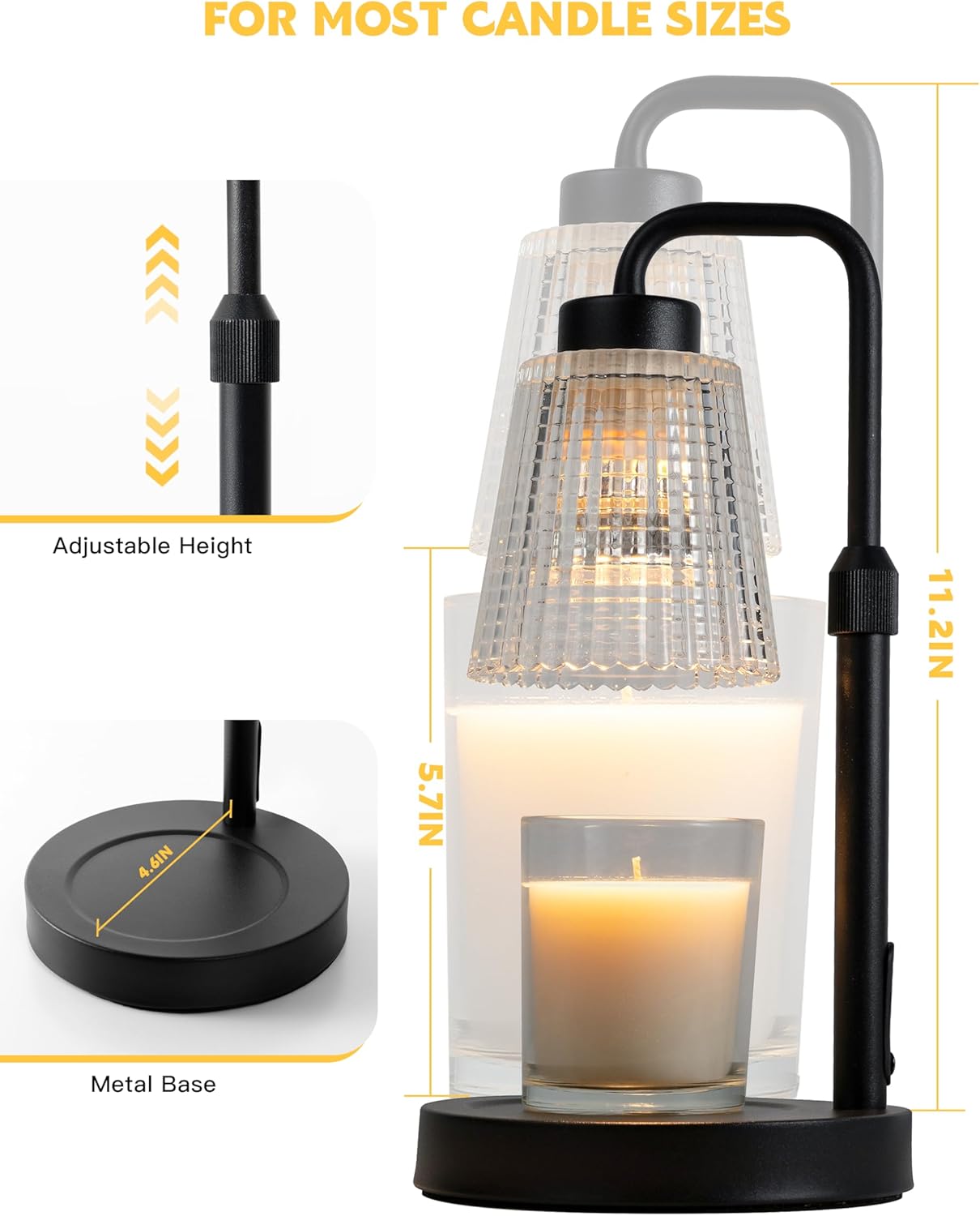 Dimmable Candle Warmer Lamp with Timer – Safe & Elegant Home Fragrance Solution