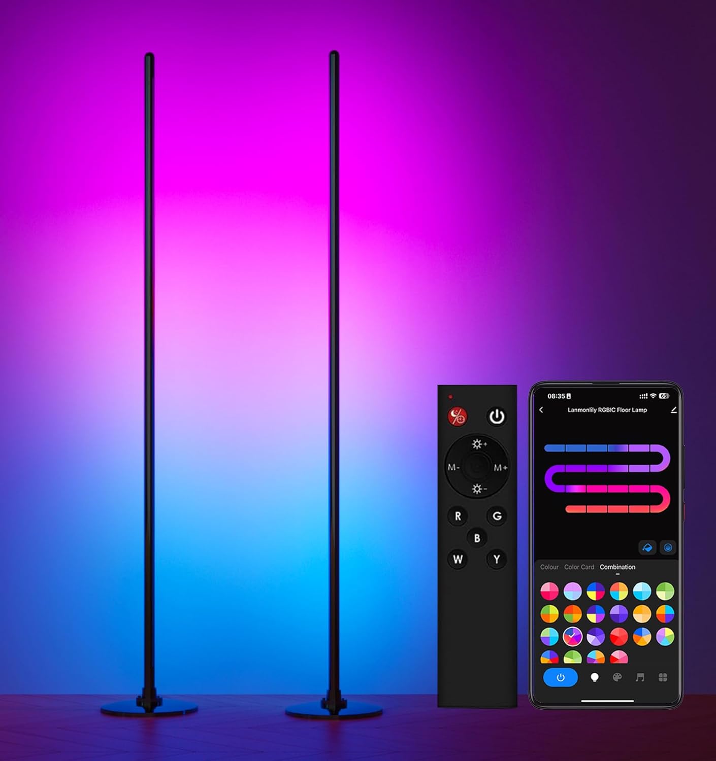 Smart LED Corner Floor Lamp — Transform Your Space with Light and Sound