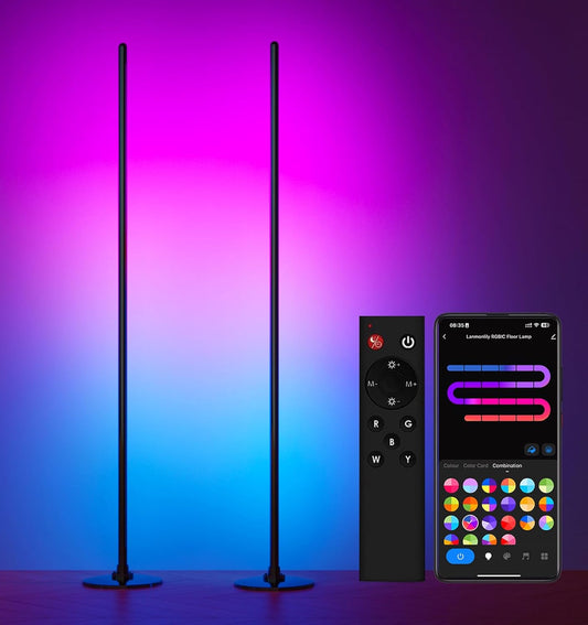 Smart LED Corner Floor Lamp — Transform Your Space with Light and Sound